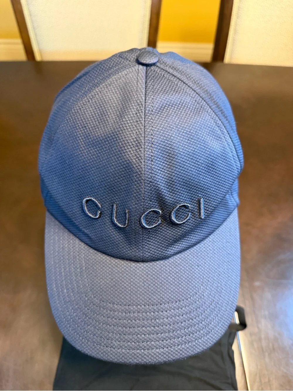 New Gucci Logo Navy Baseball Hat Size L